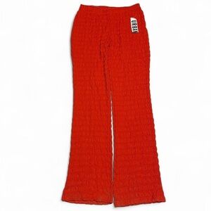 Urban Outfitters Festival Bubble Textured Flare Pants Red Size Small Stretch
